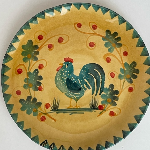 Set of 4 Italian OOAK Hand Painted Dinnerware 8.75” Clay Plates - Picture 4 of 12